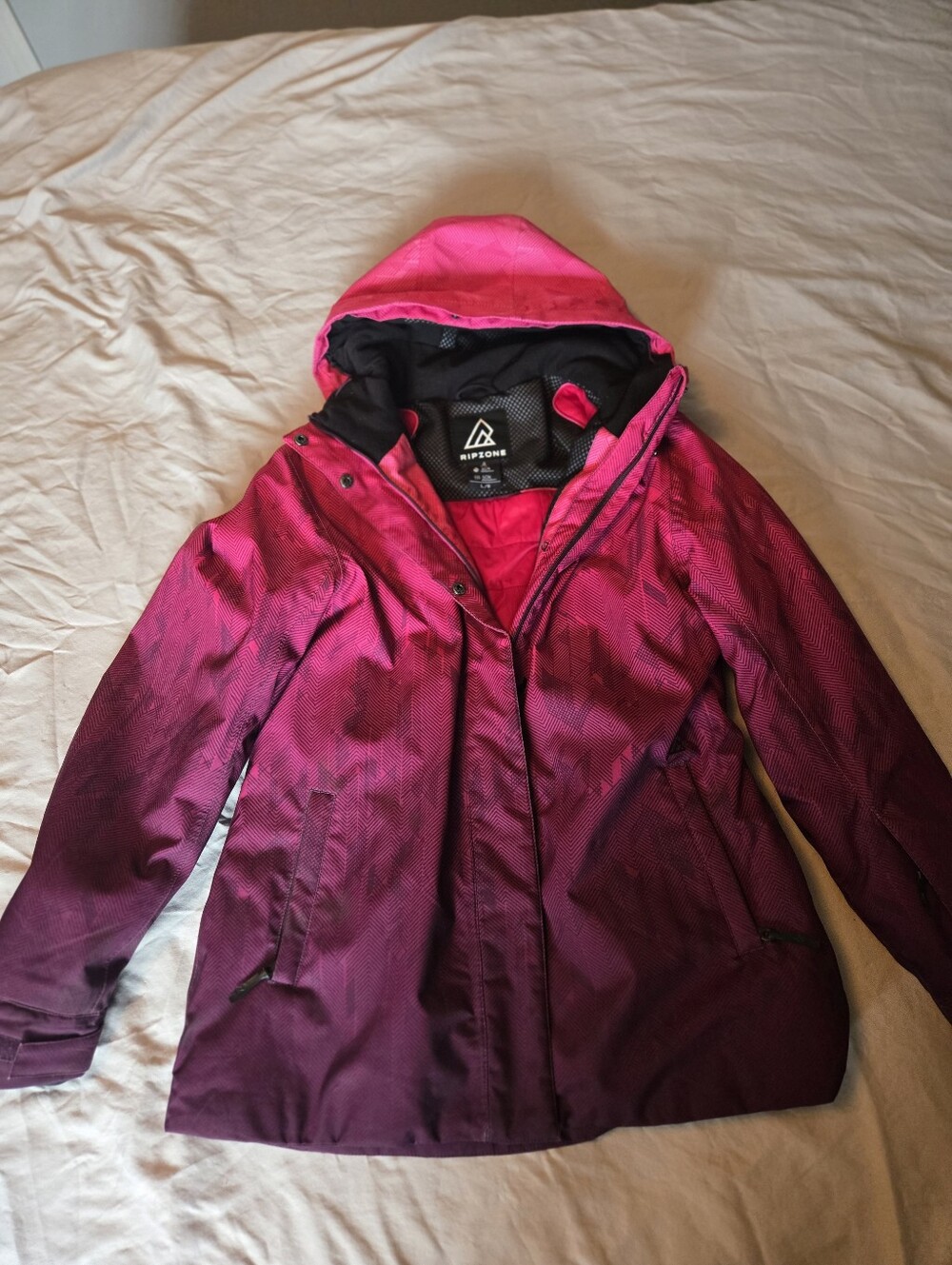 Women’s RIPZONE Pink Ombre Hooded Jacket